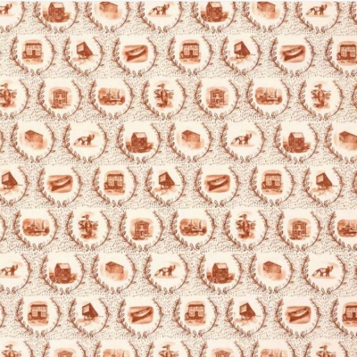 Christopher Farr Set The Scene Linen in Terracotta